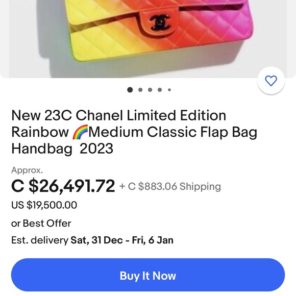 RARE Chanel Medium RAINBOW Double Flap Bag NEW WITH TAGS 2023 - Picture 4 of 4